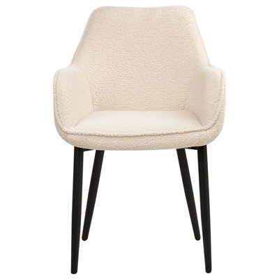 Set of 2 Dining Chairs ALDEN Boucle Light Beige