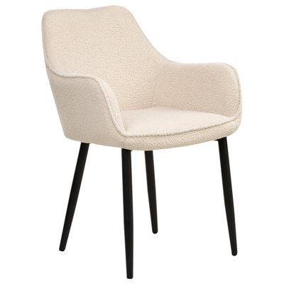 Set of 2 Dining Chairs ALDEN Boucle Light Beige
