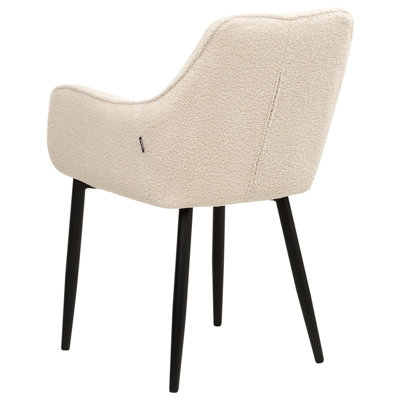 Set of 2 Dining Chairs ALDEN Boucle Light Beige