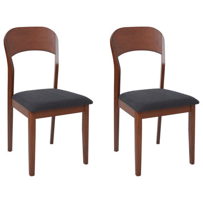 Set of 2 Dining Chairs ALVIN Wood Dark Brown