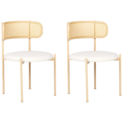 Set of 2 Dining Chairs ANDOVER Metal Light Brown