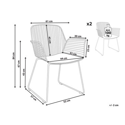 Set of 2 Dining Chairs APPLETON Metal Gold