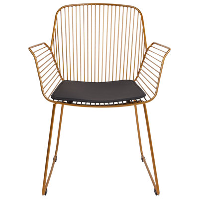 Set of 2 Dining Chairs APPLETON Metal Gold