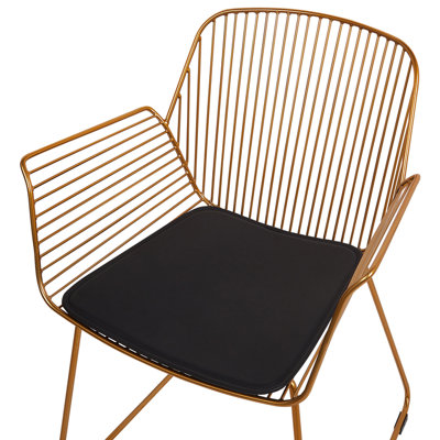 Set of 2 Dining Chairs APPLETON Metal Gold