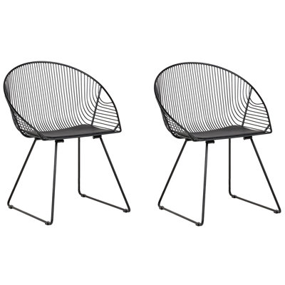 Set of 2 Dining Chairs AURORA Metal Black