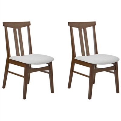 Set of 2 Dining Chairs AVALON Wood Light Grey