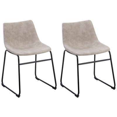 Set of 2 Dining Chairs BATAVIA Beige