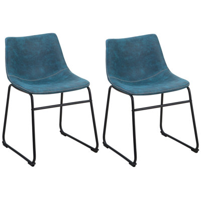 Set of 2 Dining Chairs BATAVIA Sea Blue