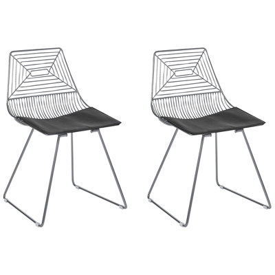 Set of 2 Dining Chairs BEATTY Metal Silver