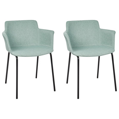 Set of 2 Dining Chairs BELFIELD Mint Green