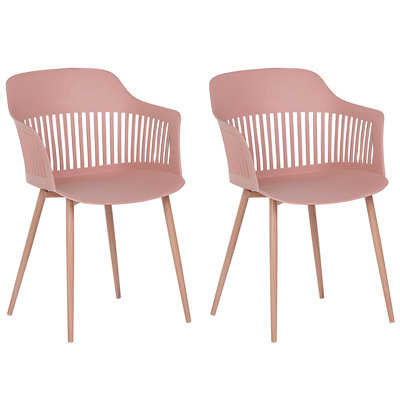 Set of 2 Dining Chairs BERECA Pink
