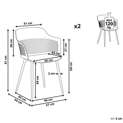 Set of 2 Dining Chairs BERECA Pink