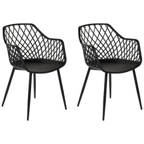 Set of 2 Dining Chairs Black NASHUA II