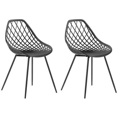 Set of 2 Dining Chairs CANTON Black