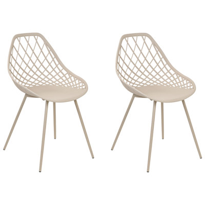 Set of 2 Dining Chairs CANTON II Beige