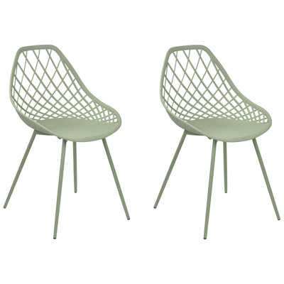 Set of 2 Dining Chairs CANTON II Green