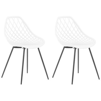 Set of 2 Dining Chairs CANTON White