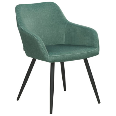 Set of 2 Dining Chairs CASMALIA Velvet Dark Green