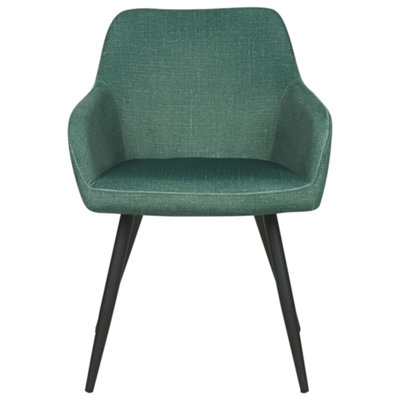 Set of 2 Dining Chairs CASMALIA Velvet Dark Green