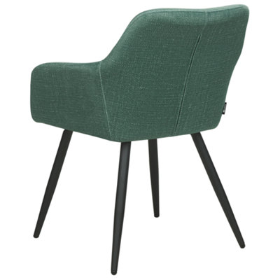 Set of 2 Dining Chairs CASMALIA Velvet Dark Green