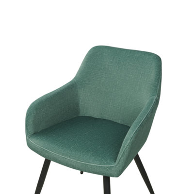 Set of 2 Dining Chairs CASMALIA Velvet Dark Green