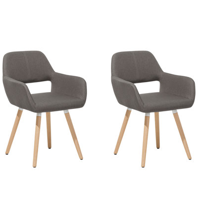 Set of 2 Dining Chairs CHICAGO Taupe