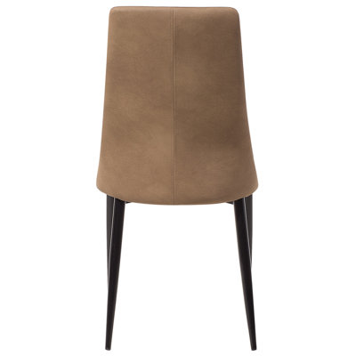 Set of 2 Dining Chairs CLAYTON Faux Leather Golden Brown