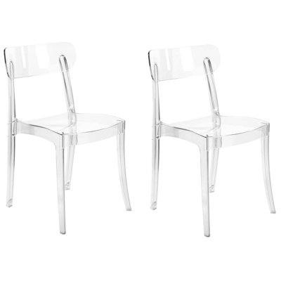 Set of 2 Dining Chairs COVINGTON Transparent