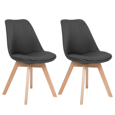 Set of 2 Dining Chairs DAKOTA II Dark Grey