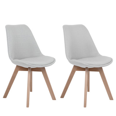 Set of 2 Dining Chairs DAKOTA II Light Grey