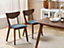 Set of 2 Dining Chairs Dark Wood with Grey ERIE