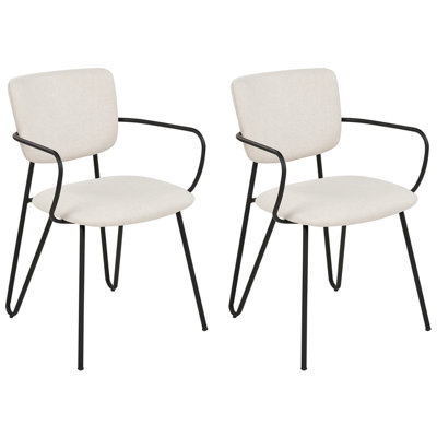 Set of 2 Dining Chairs ELKO Cream