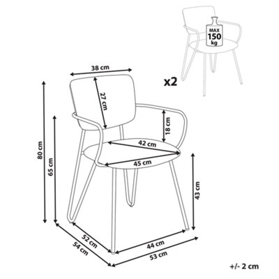 Set of 2 Dining Chairs ELKO Cream
