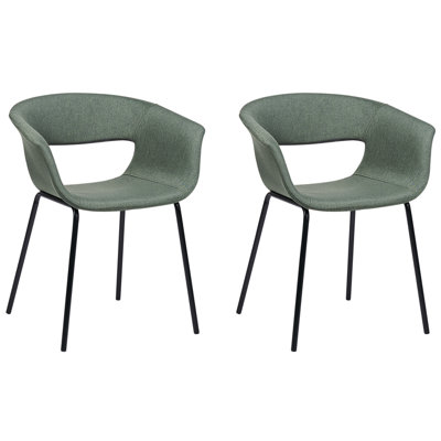 Set of 2 Dining Chairs ELMA Dark Green