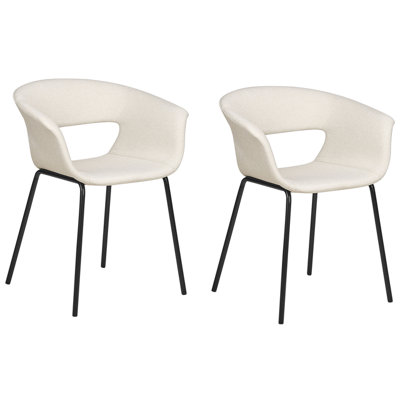 Set of 2 Dining Chairs ELMA Light Beige