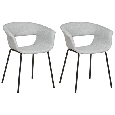 Set of 2 Dining Chairs ELMA Light Grey