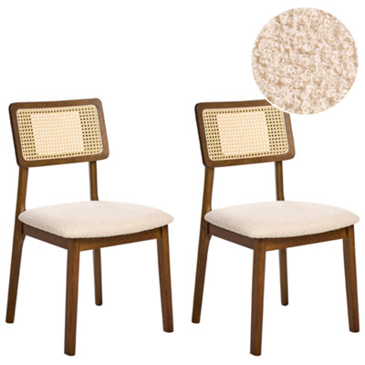 SET OF 2 DINING CHAIRS EMBAR WOOD BROWN