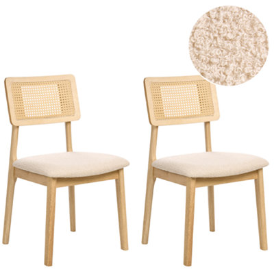 Set of 2 Dining Chairs EMBAR Wood Light Brown