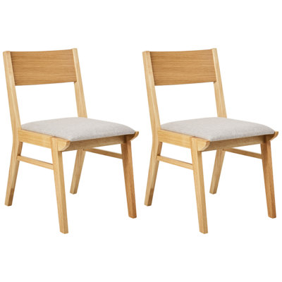 Set of 2 Dining Chairs ENOLA Wood Light Grey