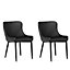 Set of 2 Dining Chairs Faux Leather Black SOLANO
