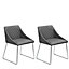Set of 2 Dining Chairs Faux Leather Grey ARCATA