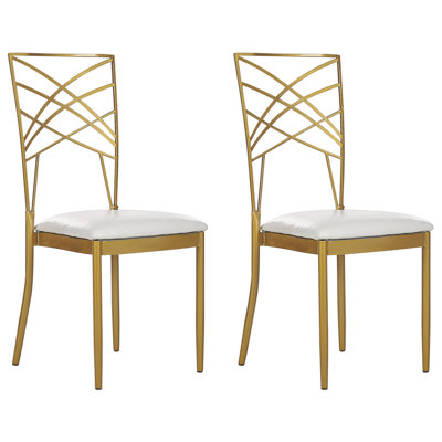 Set of 2 Dining Chairs GIRARD Metal Gold