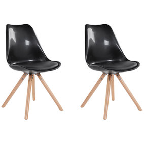 Set of 2 Dining Chairs Gloss Black DAKOTA