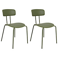 Set of 2 Dining Chairs Green SIBLEY