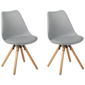 Set of 2 Dining Chairs Grey DAKOTA