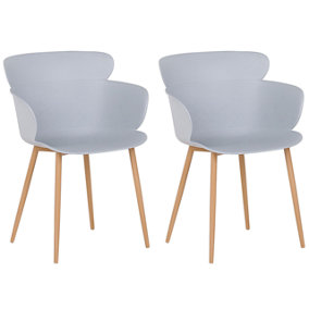 Set of 2 Dining Chairs Grey SUMKLEY
