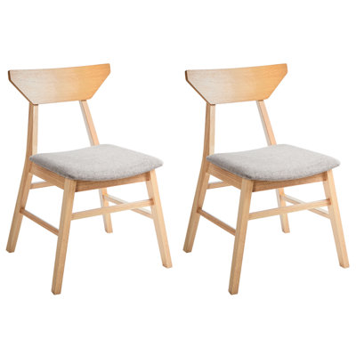 Set of 2 Dining Chairs HOPKINS Wood Light Brown