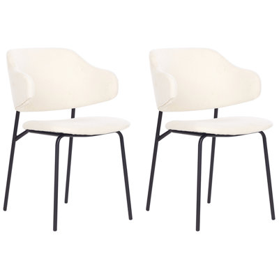 Set of 2 Dining Chairs KENAI Cream