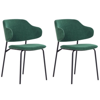 Set of 2 Dining Chairs KENAI Dark Green