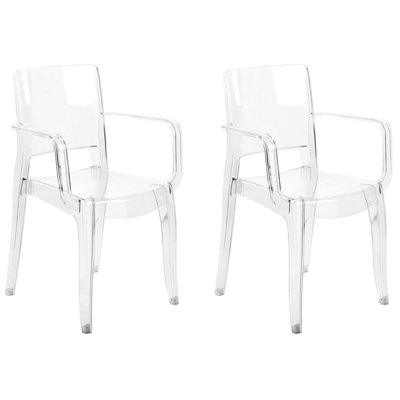 Set of 2 Dining Chairs KENWOOD Transparent